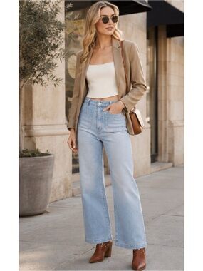 Rolla’s high rise wide leg sailor jeans organic cotton light wash 26 NWOT